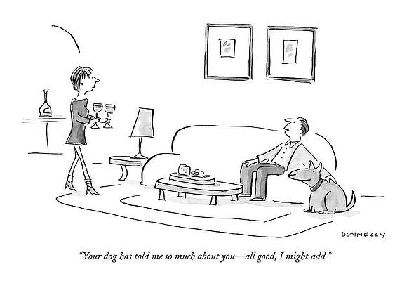 Dog Sharing Secrets Drawing