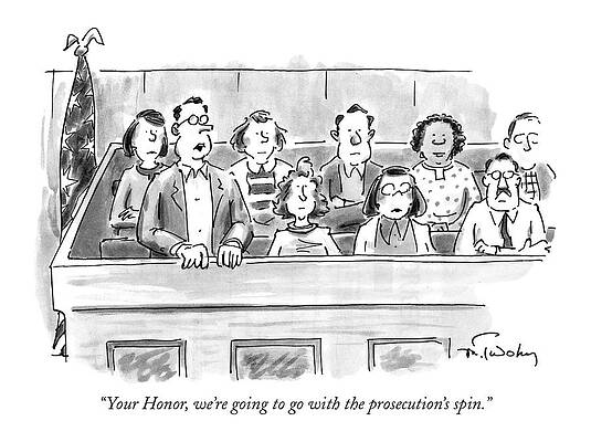 Humorous Courtroom Jury Cartoon Wall Art