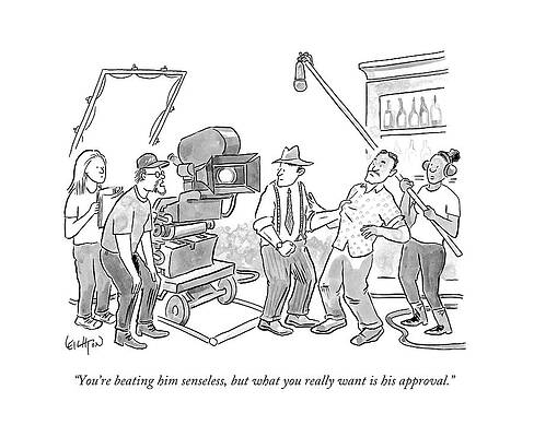 Movie Wall Art featuring the drawing You're Beating Him Senseless by Robert Leighton