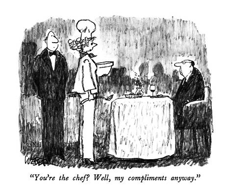 Humorous Dining Cartoon Drawing