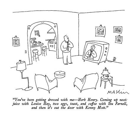 Juice Wall Art featuring the drawing You've Been Getting Dressed With Me - Herb Henry by Michael Maslin