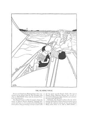 Remote Wall Art featuring the drawing Zostra And Professor Dimitroff Have Been Marooned by Gluyas Williams