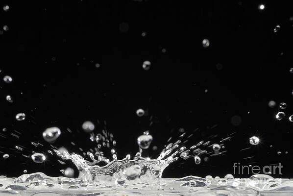 Wall Art featuring the photograph Drop Of Water Splashing #1 by Sami Sarkis Photography