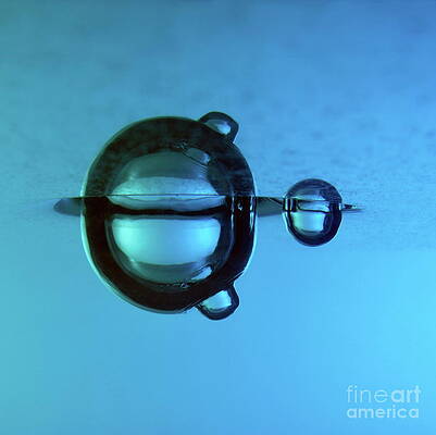 Wall Art featuring the photograph Droplet Forming Bubble Underwater #1 by Sami Sarkis Photography
