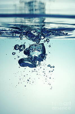Wall Art featuring the photograph Droplet Forming Bubbles Underwater #1 by Sami Sarkis Photography