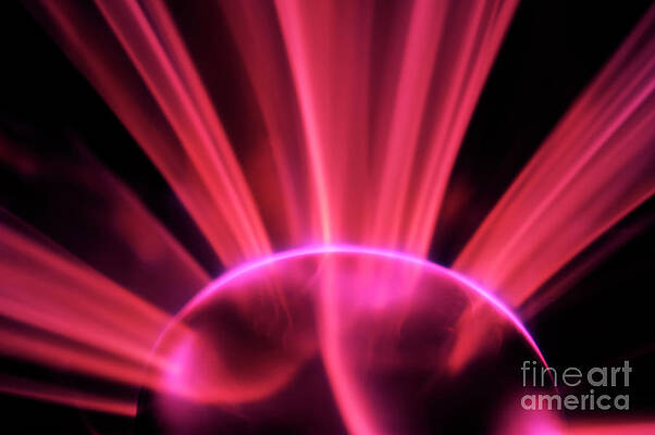 Nobody Photograph - Plasma Ball Making Electric Discharges From A Central Electrode #1 by Sami Sarkis Photography
