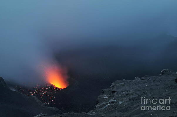 Wall Art featuring the photograph Stromboli Volcano Erupting #1 by Sami Sarkis Photography
