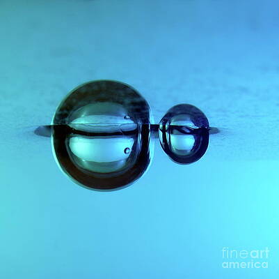 Wall Art featuring the photograph Droplet Forming Bubble Underwater #2 by Sami Sarkis Photography