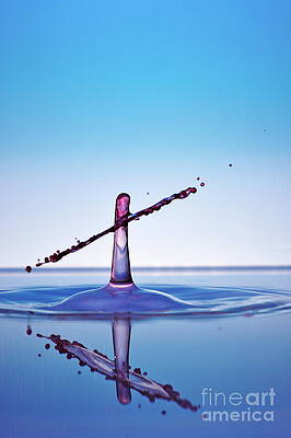 Wall Art featuring the photograph Water Drops Colliding To Shape An Umbrella Splash #2 by Sami Sarkis Photography