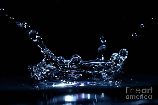Wall Art featuring the photograph Splashing Water Droplet #5 by Sami Sarkis Photography