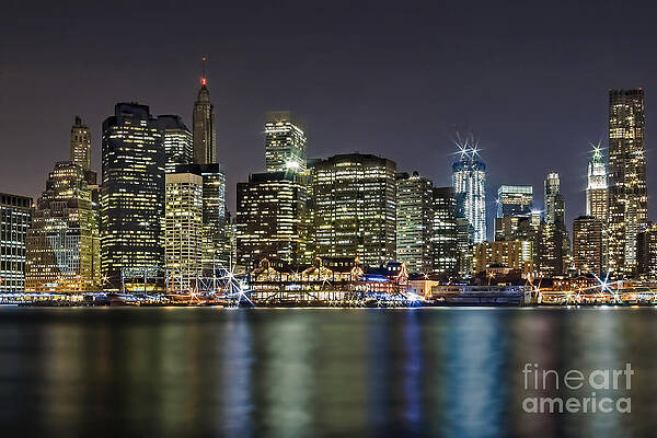 Pier Photograph - A View To Lower Manhattan by Susan Candelario