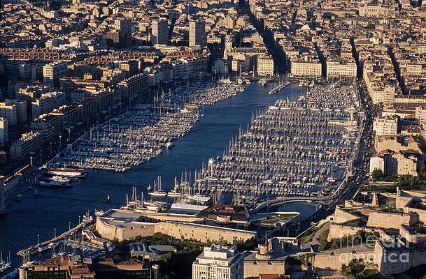 City Photograph - Aerial View Of Marseille's Vieux-Port by Sami Sarkis Photography