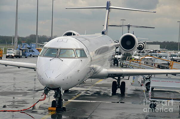 Transportation Wall Art featuring the photograph Airplane Being Prepared On Tarmac by Sami Sarkis Photography