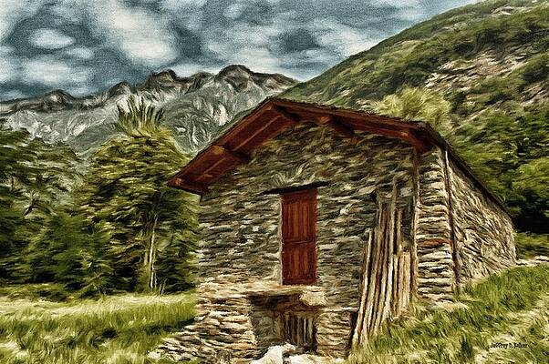 Mountain Wall Art featuring the painting Alpine Ruins by Jeffrey Kolker
