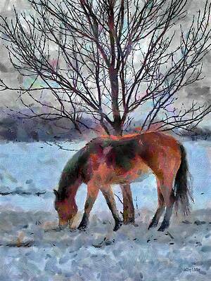 Wall Art featuring the painting American Paint In Winter by Jeffrey Kolker