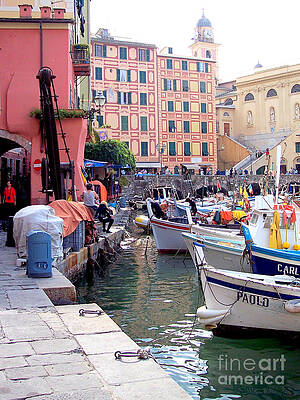 Camogli Wall Art featuring the photograph At The Waterfront - Camogli Italy by Roche Fine Art