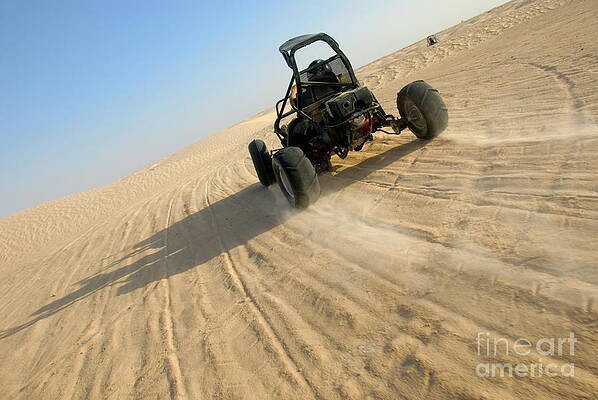 Beach Wall Art featuring the photograph Beach Buggy Speeding Across Sahara Desert by Sami Sarkis Photography