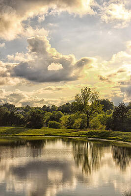 Landscape Wall Art featuring the photograph Broemmelsiek Park Lake 2 by Bill and Linda Tiepelman