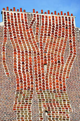 Outdoors Wall Art featuring the photograph Building Side Wall Showing Chimneys Ducts by Sami Sarkis Photography