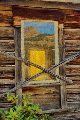 Mountain Wall Art featuring the painting Cabin Windows by Jeffrey Kolker