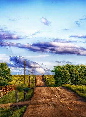 Rural Country Road at Sunset Wall Art