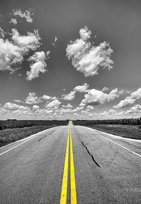 Endless Open Road Under Cloudy Sky Wall Art