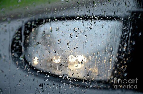 Wall Art featuring the photograph Drops On Car Window And Side-view Mirror by Sami Sarkis Photography