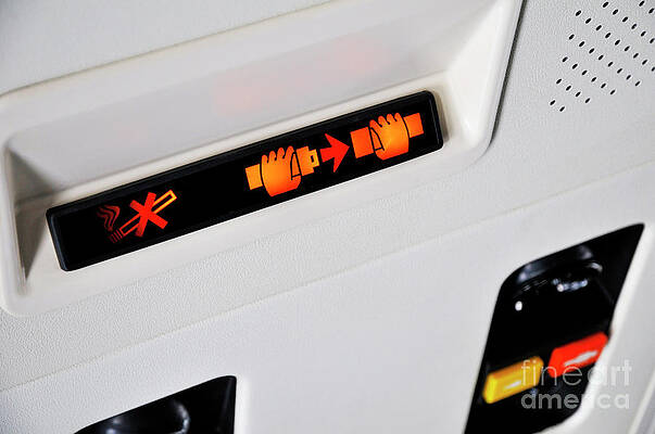 Airplane Seatbelt Indicator Light Wall Art