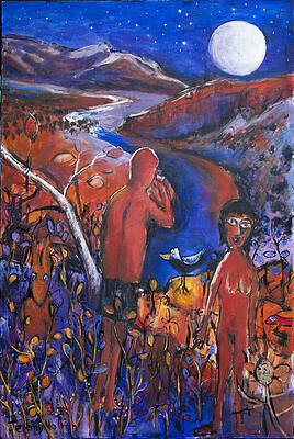 Place Wall Art featuring the painting Full Moon Rising Over El Questro by Jeremy Holton