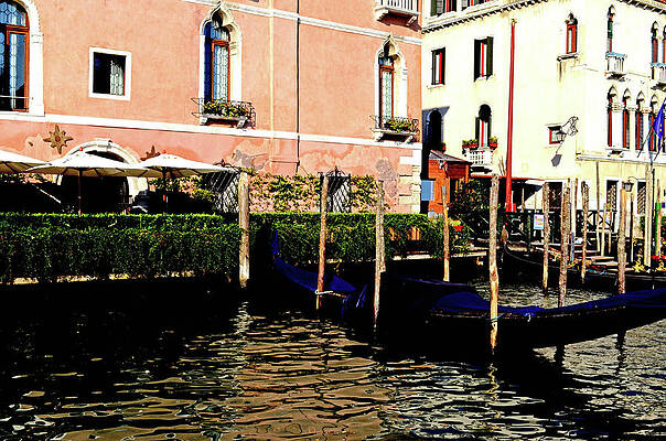 Water Wall Art featuring the photograph Gandola Docking by La Dolce Vita