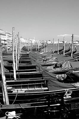 Boat Photograph - Gandola In Black And White by La Dolce Vita