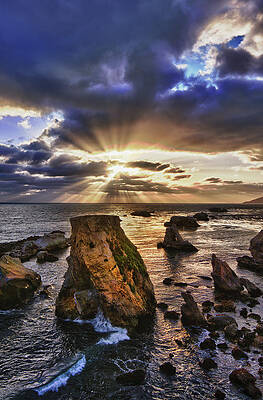 Sea Photograph - God Rays by Beth Sargent