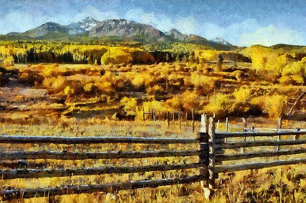 Mountain Wall Art featuring the painting Golden Autumn by Jeffrey Kolker