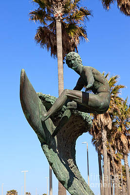 California Wall Art featuring the photograph Huntington Beach Surfer Statue by Paul Velgos