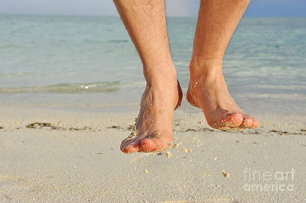 Beach Wall Art featuring the photograph Jumping On Beach by Sami Sarkis Photography