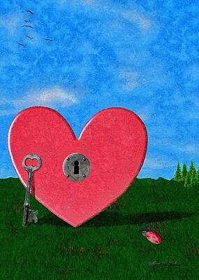 Wall Art featuring the painting Key To My Heart by Jeffrey Kolker