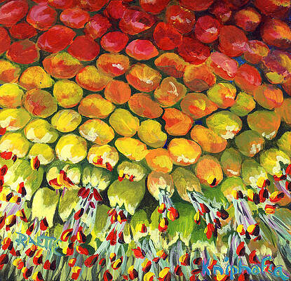 Wall Art featuring the painting Kniphofia by Raette Meredith