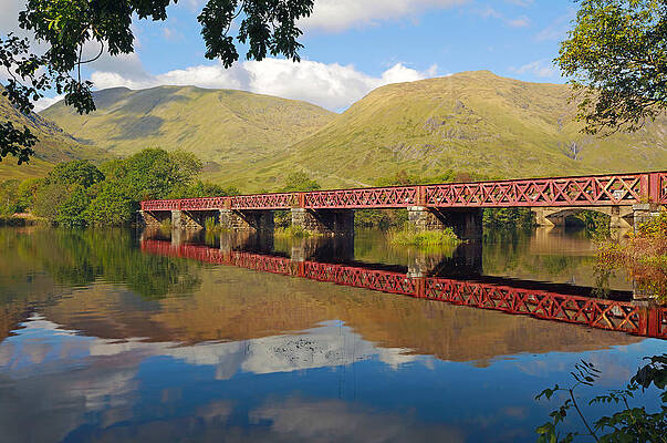 Reflection Wall Art featuring the photograph Loch Awe Railway Bridge by Grant Glendinning