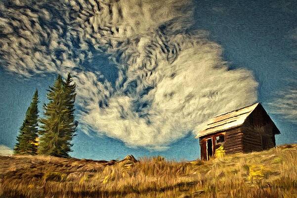 Wall Art featuring the painting Lone Cabin by Jeffrey Kolker