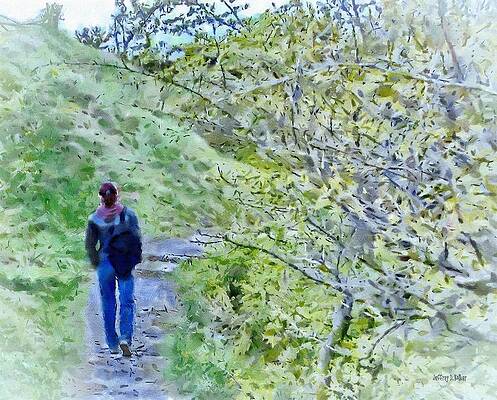 Wall Art featuring the painting Lonely Path by Jeffrey Kolker