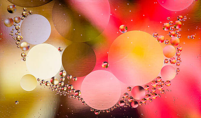 Beautiful Photograph - Macro Shot Of Abstract Oil In Water Droplets by Steven Heap
