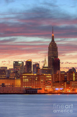 Wall Art featuring the photograph Manhattan Buildings And Pre-Sunrise Sky by Clarence Holmes
