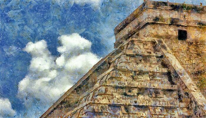 Ancient Pyramid Under Blue Sky Wall Art