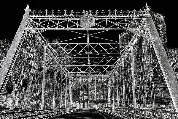 Historic Iron Bridge at Night Wall Art