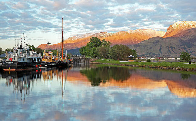Reflection Wall Art featuring the photograph Nevis Mountain Range by Grant Glendinning
