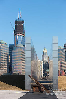 Wall Art featuring the photograph New Jersey Empty Sky Memorial VI by Clarence Holmes