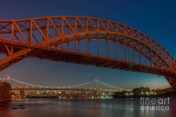 Wall Art featuring the photograph New York City Hell Gate Bridges I by Clarence Holmes
