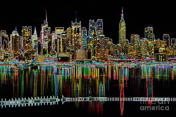 Reflection Wall Art featuring the photograph New York City Skyline Morning Twilight II by Clarence Holmes
