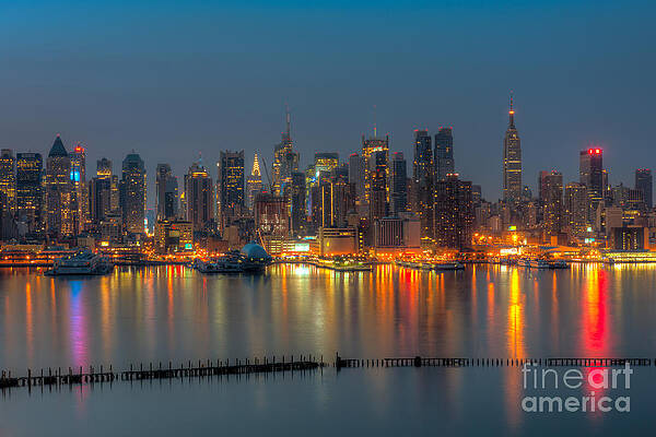Empire State Building Wall Art featuring the photograph New York City Skyline Morning Twilight XI by Clarence Holmes