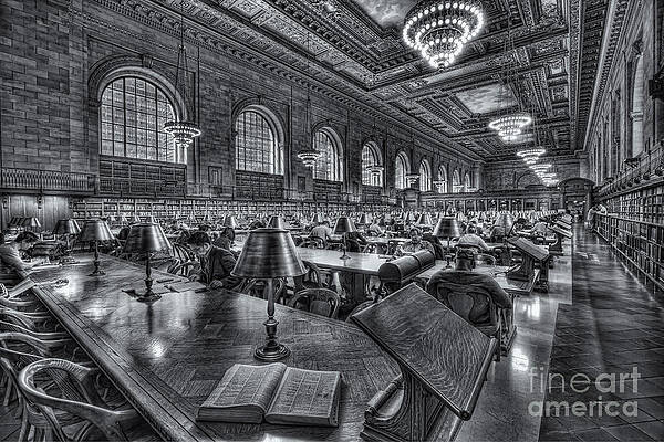 Wall Art featuring the photograph New York Public Library Main Reading Room VI by Clarence Holmes